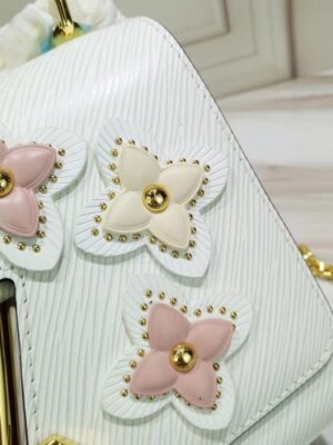 Louis Vuitton Replica Epi Leather and Studded Twist MM Bag White 2019