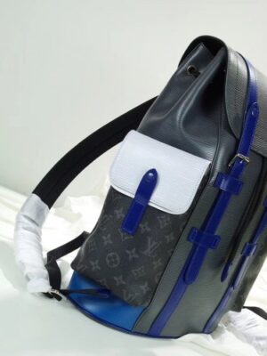 Louis Vuitton Replica Epi Patchwork Christopher PM Backpack Bag Black/Blue