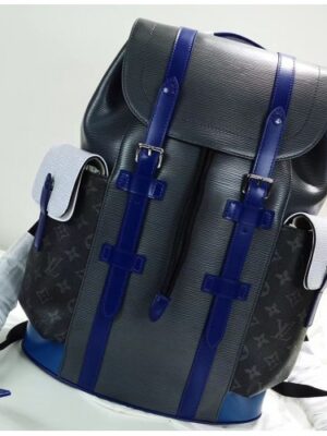 Louis Vuitton Replica Epi Patchwork Christopher PM Backpack Bag Black/Blue