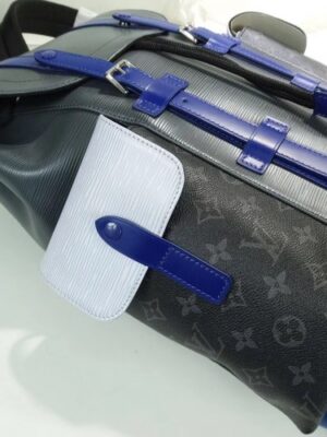 Louis Vuitton Replica Epi Patchwork Christopher PM Backpack Bag Black/Blue