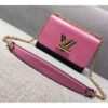 Louis Vuitton Replica Epi Smooth Leather Twist Shoulder Bag MM Pink/Black 2017