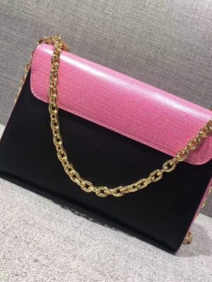 Louis Vuitton Replica Epi Smooth Leather Twist Shoulder Bag MM Pink/Black 2017