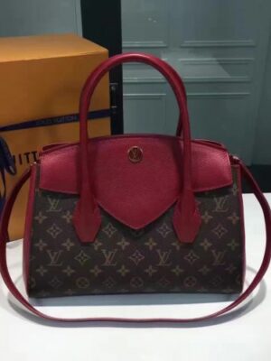 Louis Vuitton Replica Florinem 42270 Monogram Canvas and Leather Dark Red 2017(1c108-711306)