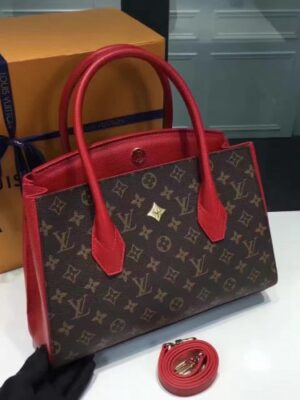 Louis Vuitton Replica Florinem 42270 Monogram Canvas and Leather Red 2017(1c018-71306)