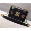 Louis Vuitton Replica Flower Embellished Epi Twist MM Bag Black