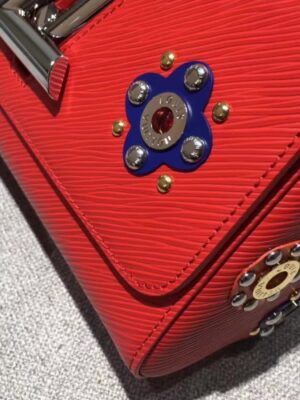 Louis Vuitton Replica Flower Embellished Epi Twist MM Bag Red