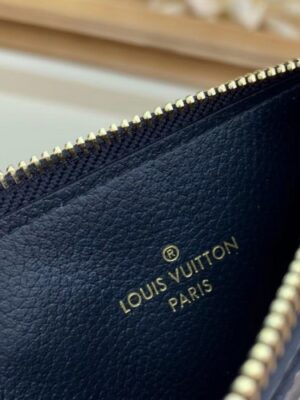 Louis Vuitton Replica Flower Monogram Empreinte Zipped Card Holder M68338 Black 2019