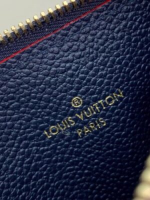 Louis Vuitton Replica Flower Monogram Empreinte Zipped Card Holder M68338 Navy Blue 2019