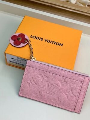 Louis Vuitton Replica Flower Monogram Empreinte Zipped Card Holder M68338 Pink 2019