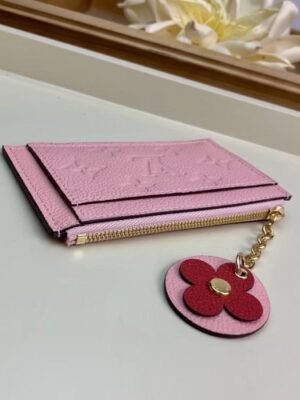 Louis Vuitton Replica Flower Monogram Empreinte Zipped Card Holder M68338 Pink 2019