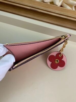 Louis Vuitton Replica Flower Monogram Empreinte Zipped Card Holder M68338 Pink 2019