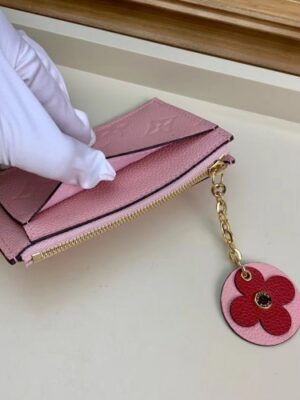 Louis Vuitton Replica Flower Monogram Empreinte Zipped Card Holder M68338 Pink 2019