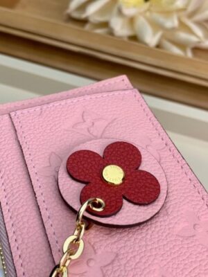 Louis Vuitton Replica Flower Monogram Empreinte Zipped Card Holder M68338 Pink 2019