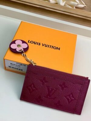 Louis Vuitton Replica Flower Monogram Empreinte Zipped Card Holder M68338 Raisin 2019