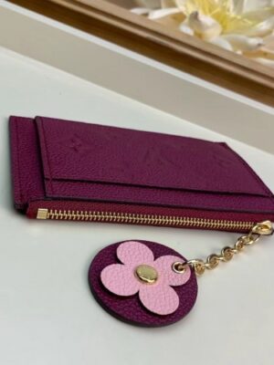 Louis Vuitton Replica Flower Monogram Empreinte Zipped Card Holder M68338 Raisin 2019