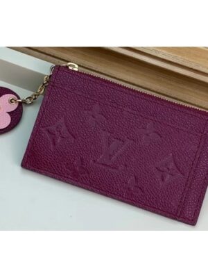 Louis Vuitton Replica Flower Monogram Empreinte Zipped Card Holder M68338 Raisin 2019