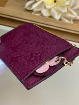 Louis Vuitton Replica Flower Monogram Empreinte Zipped Card Holder M68338 Raisin 2019