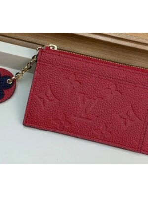 Louis Vuitton Replica Flower Monogram Empreinte Zipped Card Holder M68338 Red 2019