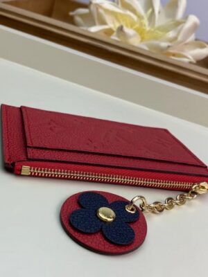 Louis Vuitton Replica Flower Monogram Empreinte Zipped Card Holder M68338 Red 2019