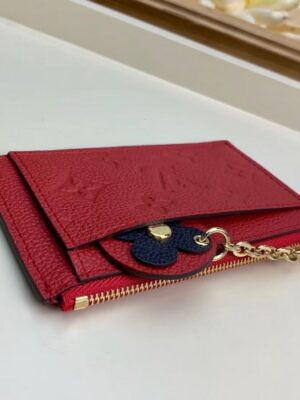 Louis Vuitton Replica Flower Monogram Empreinte Zipped Card Holder M68338 Red 2019