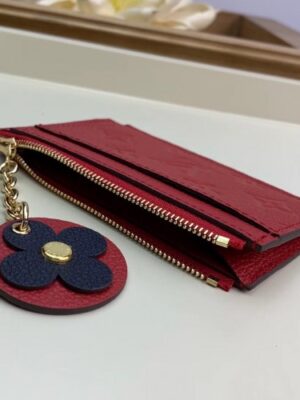 Louis Vuitton Replica Flower Monogram Empreinte Zipped Card Holder M68338 Red 2019