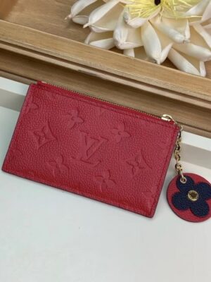 Louis Vuitton Replica Flower Monogram Empreinte Zipped Card Holder M68338 Red 2019