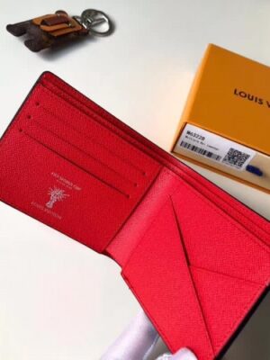 Louis Vuitton Replica Football Print Short Wallet M63228 Red/White 2018