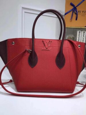 Louis Vuitton Replica Freedom Grained Calfkin Leather Tote Handbag M54843 Burgundy 2017