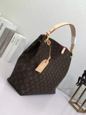 Louis Vuitton Replica Graceful Hobo MM Bag Monogram Canvas M43703 Pivoine 2018