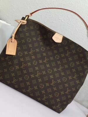 Louis Vuitton Replica Graceful Hobo MM Bag Monogram Canvas M43704 Beige 2018