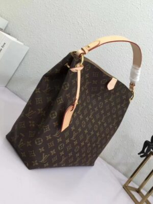 Louis Vuitton Replica Graceful Hobo MM Bag Monogram Canvas M43704 Beige 2018