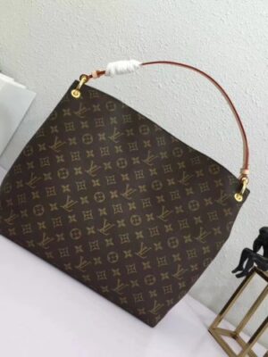 Louis Vuitton Replica Graceful Hobo MM Bag Monogram Canvas M43704 Beige 2018