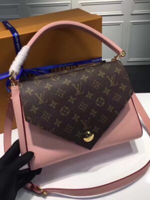 Louis Vuitton Replica Grained Calfskin Double V Handbag M54440 Rose Poudre 2017