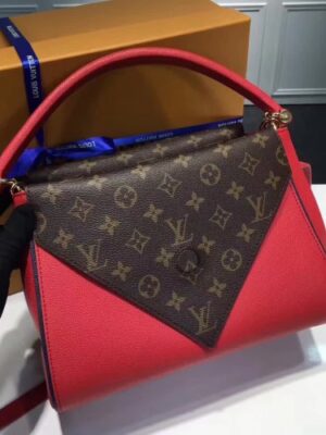 Louis Vuitton Replica Grained Calfskin Double V Handbag M54624 Rubis 2017