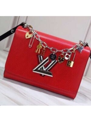 Louis Vuitton Replica LV Replica Love Lock Charms Epi Leather Twist MM Bag Red 2019