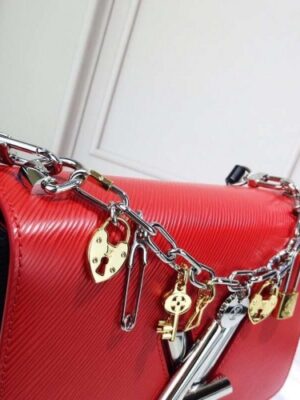 Louis Vuitton Replica LV Replica Love Lock Charms Epi Leather Twist MM Bag Red 2019