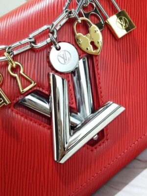 Louis Vuitton Replica LV Replica Love Lock Charms Epi Leather Twist MM Bag Red 2019