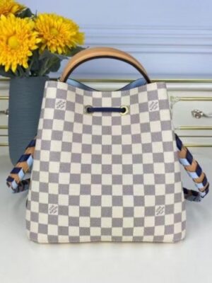 Louis Vuitton Replica LV Replica NeoNoe MM N50042 Damier Azur with Blue Braided Strap