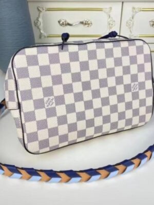 Louis Vuitton Replica LV Replica NeoNoe MM N50042 Damier Azur with Blue Braided Strap