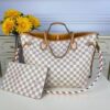 Louis Vuitton Replica LV Replica Neverfull MM N50047 Damier Azur with Pink Braided Strap