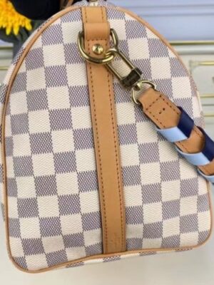 Louis Vuitton Replica LV Replica Speedy Bandoulière 30 N50054 Damier Azur with Blue Braided Strap