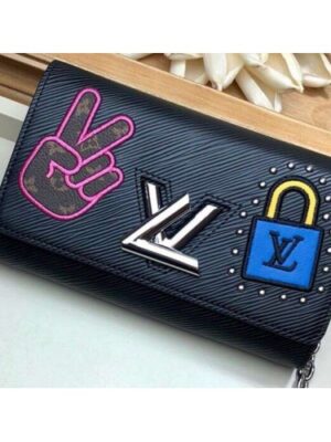 Louis Vuitton Replica LV Replica Stories Epi Leather Twist Chain Wallet M63320 Black 2019