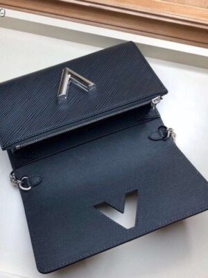 Louis Vuitton Replica LV Replica Stories Epi Leather Twist Chain Wallet M63320 Black 2019