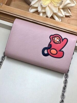 Louis Vuitton Replica LV Replica Stories Epi Leather Twist Chain Wallet M63320 Pink 2019