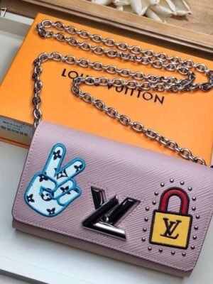 Louis Vuitton Replica LV Replica Stories Epi Leather Twist Chain Wallet M63320 Pink 2019