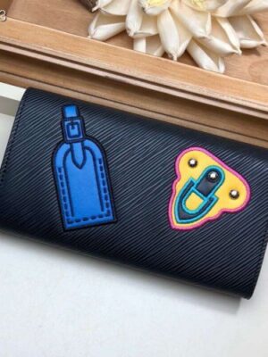 Louis Vuitton Replica LV Replica Stories Epi Leather Twist Wallet M63456 Black 2019