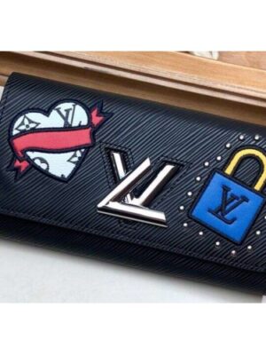 Louis Vuitton Replica LV Replica Stories Epi Leather Twist Wallet M63456 Black 2019