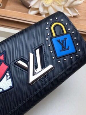 Louis Vuitton Replica LV Replica Stories Epi Leather Twist Wallet M63456 Black 2019