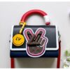 Louis Vuitton Replica LV Replica Twist MM Top Handle Bag in Epi Leather M52514 Blue/Black 2018