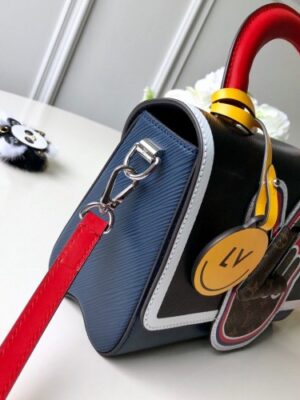 Louis Vuitton Replica LV Replica Twist MM Top Handle Bag in Epi Leather M52514 Blue/Black 2018